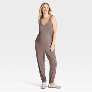 Isabel Maternity by Ingrid & Isabel Brown Jumpsuit